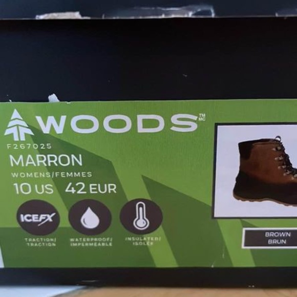 BRAND NEW women woods marron leather snow winter insulated boots size US 10 - Picture 10 of 10